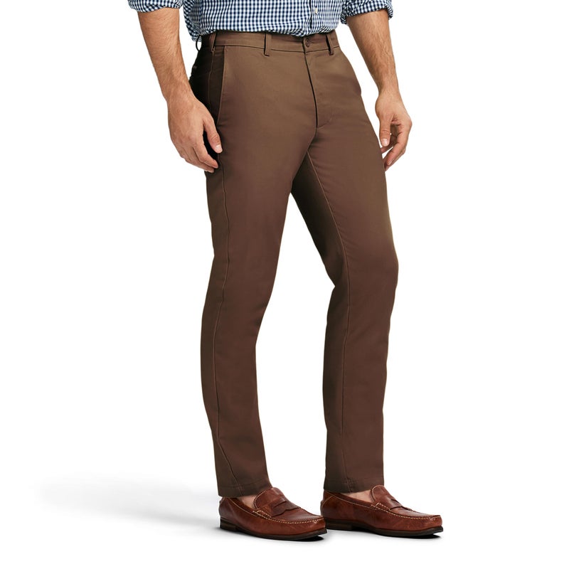 IZOD Men's American Chino Flat-Front Straight-Fit Pants, Decaf Coffee, 33W x 32L - Image 2